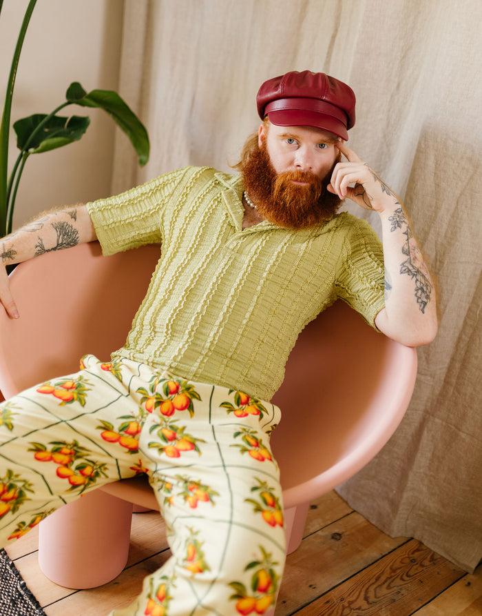 labelrail JB-017 Cuban Collar Short Sleeve Top