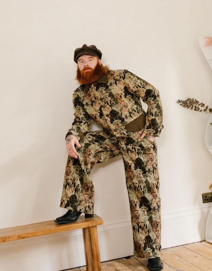 labelrail JB-024 Jacquard Wide Leg Trouser