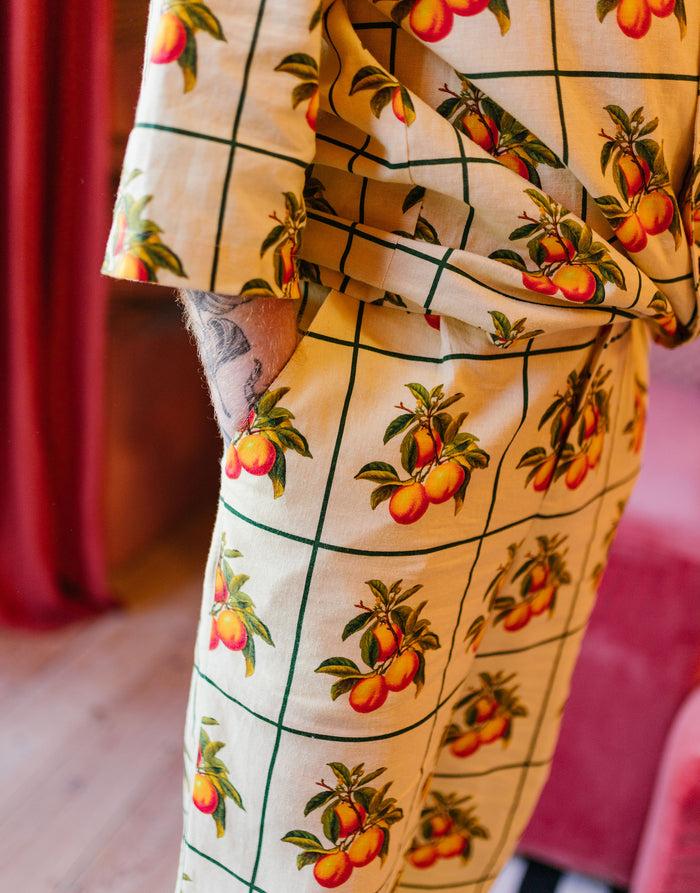 Labelrail JB-028 Printed Linen Cropped Trousers