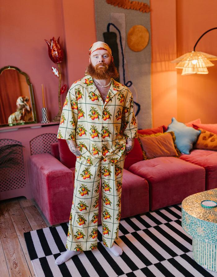 labelrail JB-028 Printed Linen Cropped Trousers