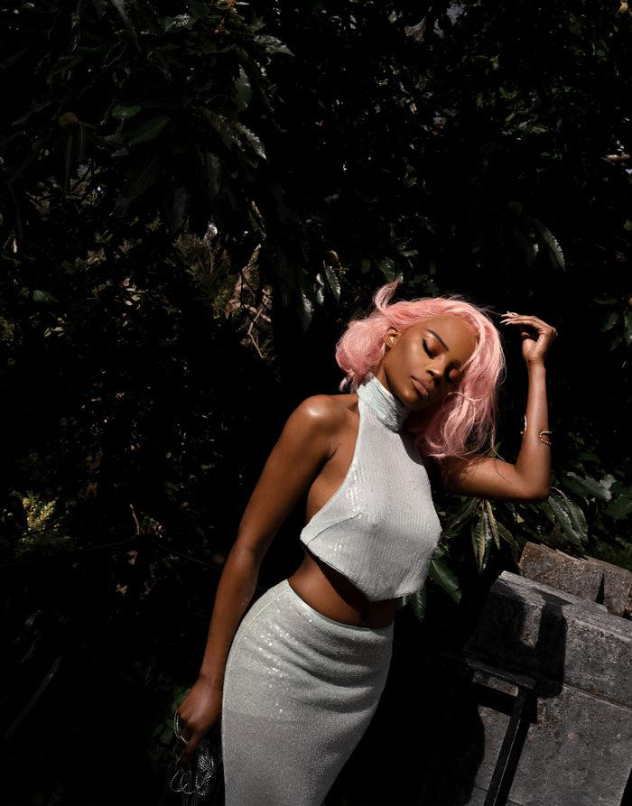 Labelrail JF-002 Sequin Halter Top