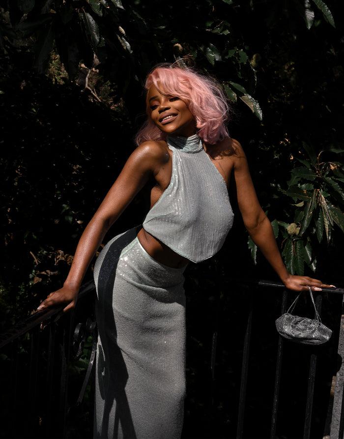 Labelrail JF-002 Sequin Halter Top