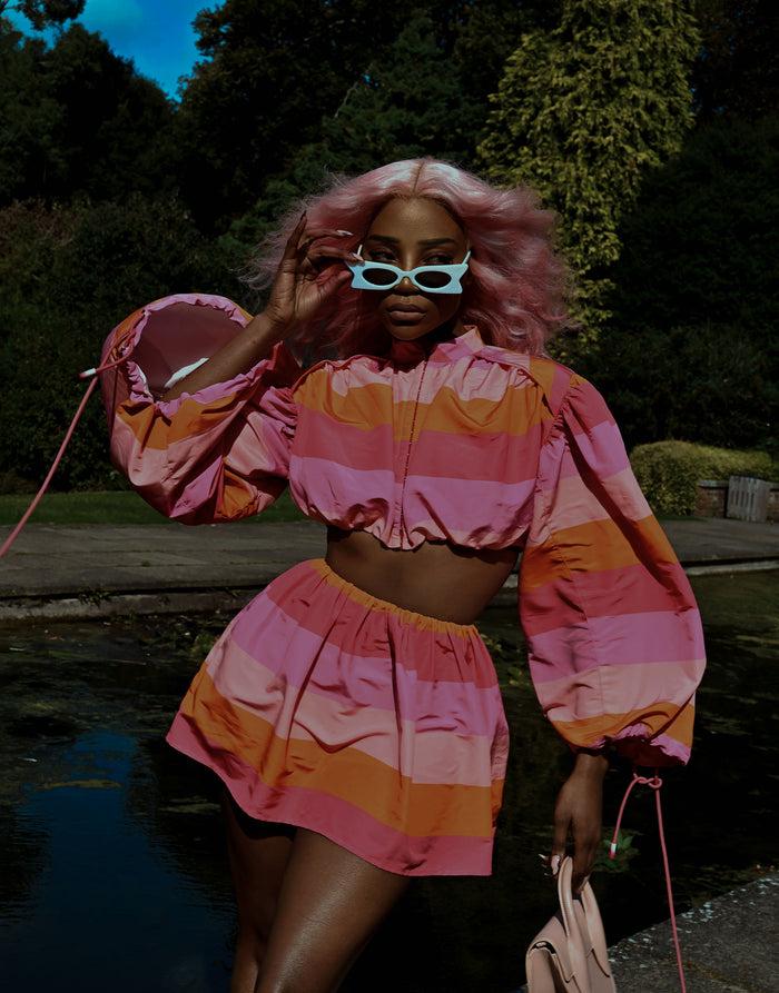 Labelrail JF-006 Puff-Ball Cropped Top