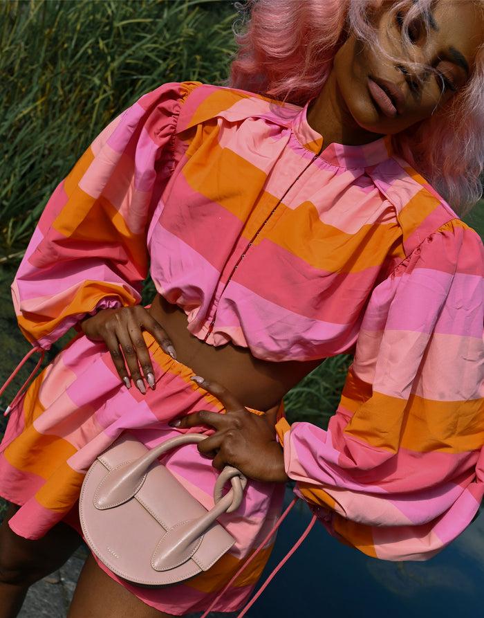 Labelrail JF-006 Puff-Ball Cropped Top