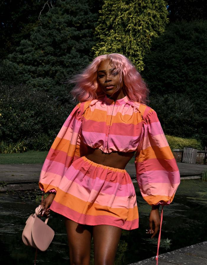 labelrail JF-006 Puff-Ball Cropped Top