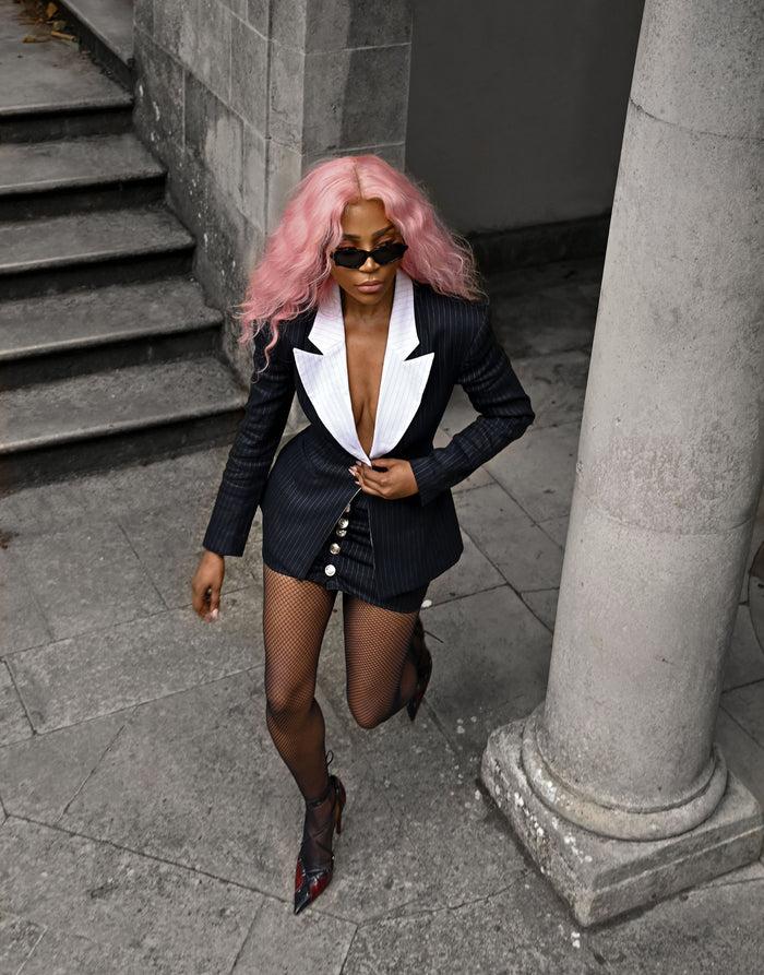 Labelrail JF-019 High Waisted Button Up Mini Skirt