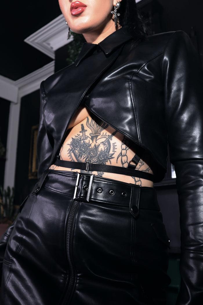 Labelrail MA-002 Cropped Pu Jacket