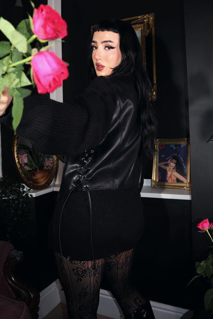 Labelrail MA-007 Lace-Up PU Vest