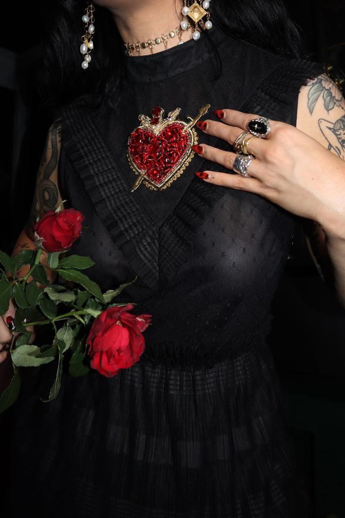 Labelrail MA-018 Embellished Layered Maxi Dress