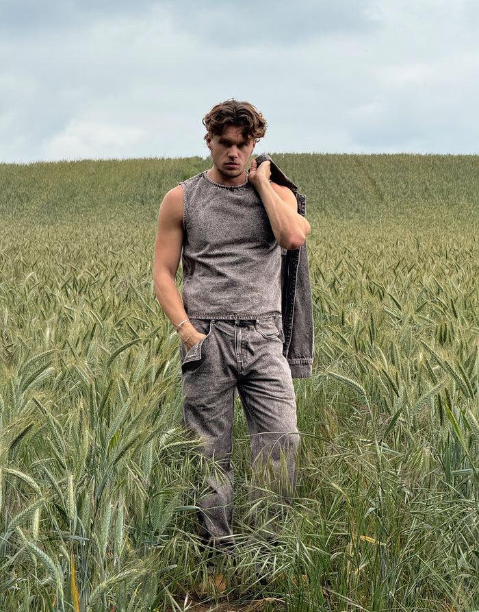 Labelrail SSB-012 Acid Wash Denim Vest