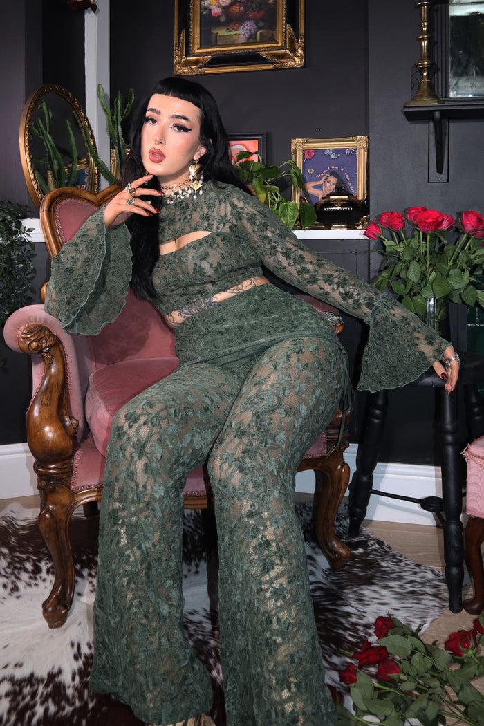 labelrail MA-014 Mini Skirt Overlay Flare Lace Co-ord Bottoms