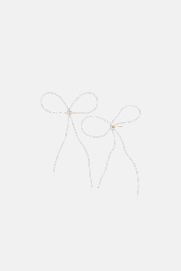 labro BOW EARRINGS GRANDE - SILVER