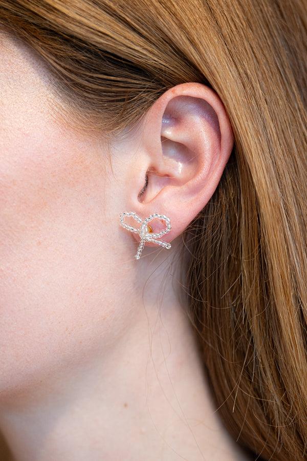 Labro BOW EARRINGS PICCOLO - SILVER