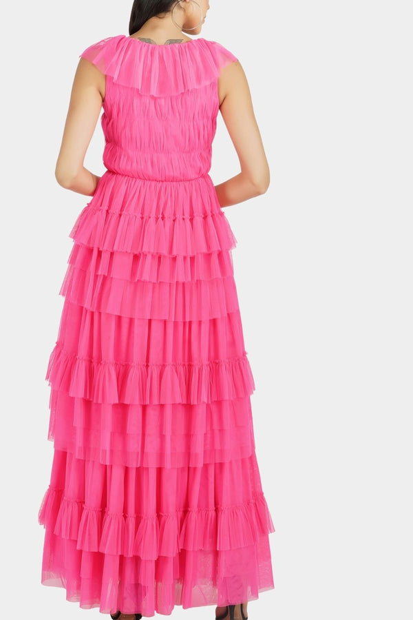 Lace & Beads Alexandra Maxi In Pink