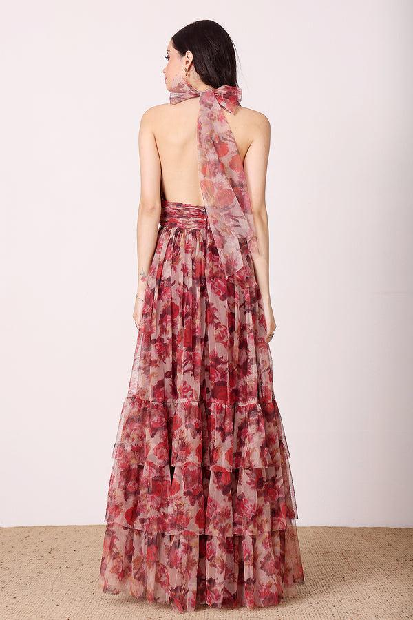 Lace & Beads Alisha Midaxi In Rose Floral