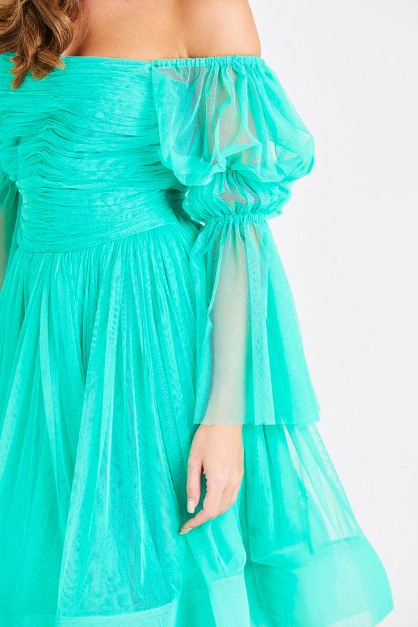 Lace & Beads Amora Green Tulle Dress