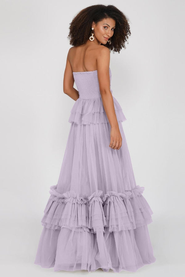 Lace & Beads Ana Lilac Tulle Gown