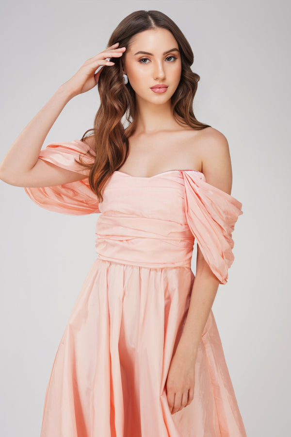 Lace & Beads Anya Sugar Pink Taffeta Midi Dress