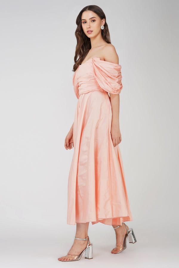 Lace & Beads Anya Sugar Pink Taffeta Midi Dress