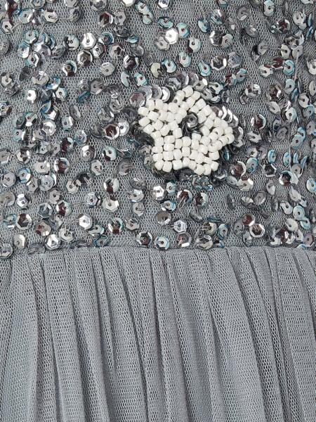 Lace & Beads Avon Bridesmaid Maxi In Grey