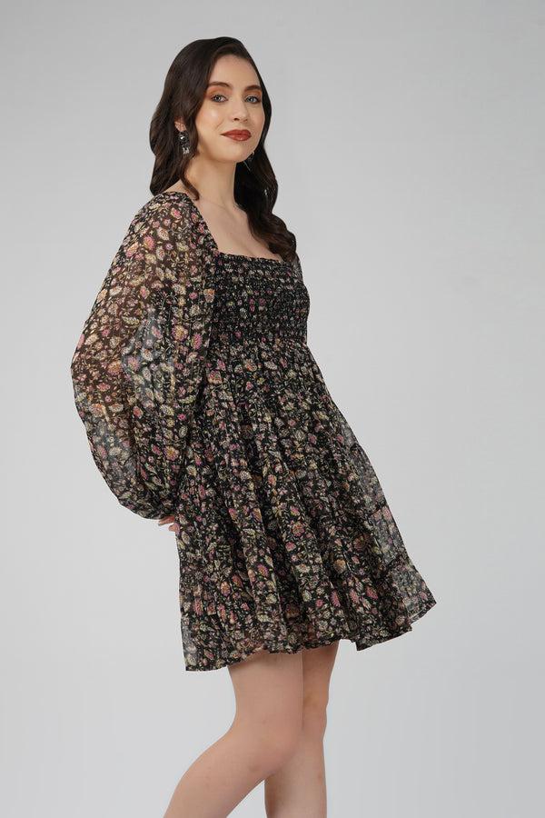 Lace & Beads Bailey Mini In Black Floral