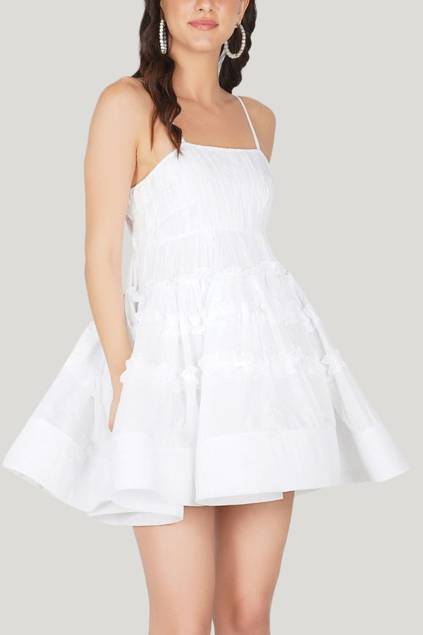 Lace & Beads Bethan Cotton Mini In White