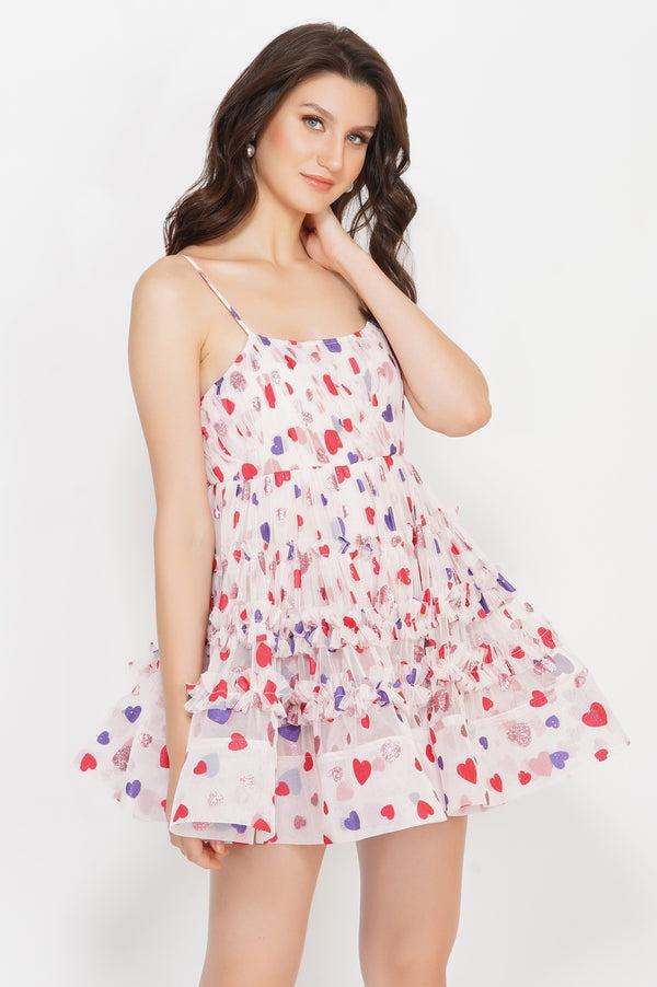 Lace & Beads Bethan Mini In Glitter Rainbow Heart