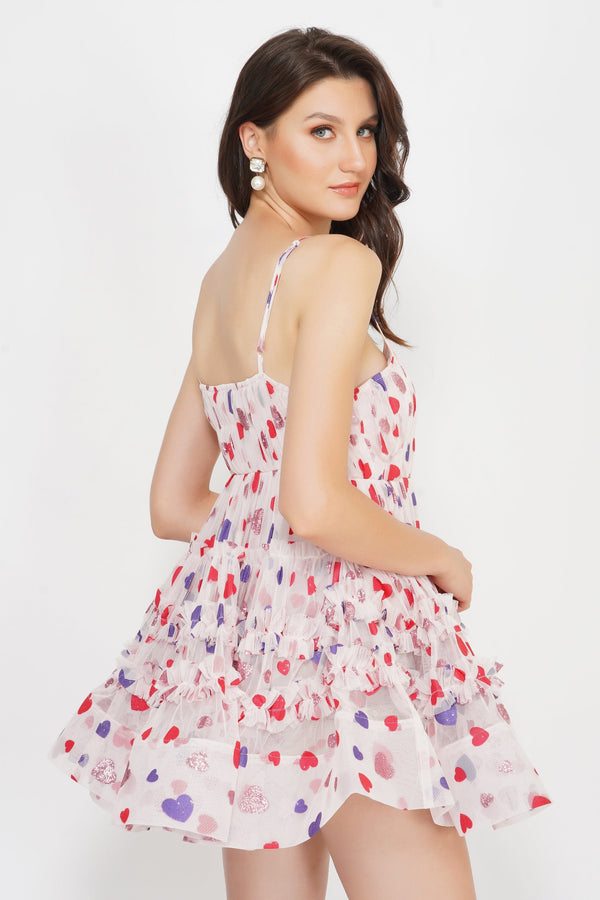 Lace & Beads Bethan Mini In Glitter Rainbow Heart