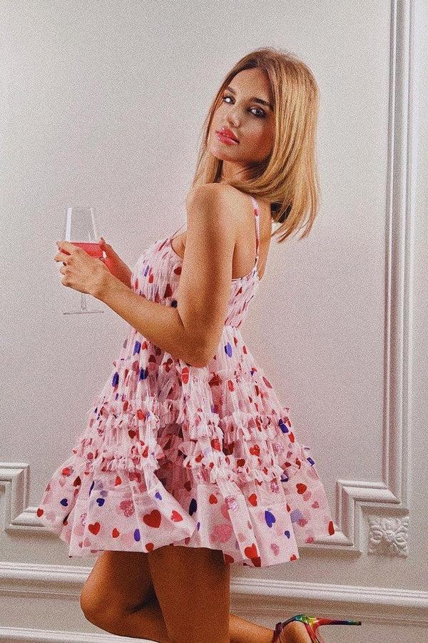 lace & beads Bethan Mini in Glitter Rainbow Heart