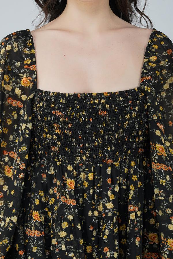 Lace & Beads Biba Mini In Black Floral