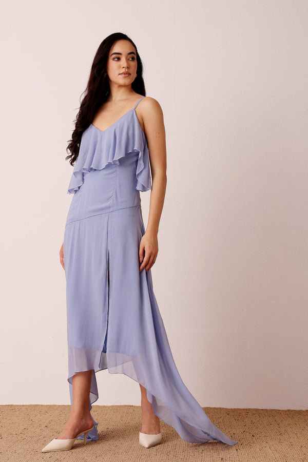 Lace & Beads Cassa Midi Dress In Light Blue
