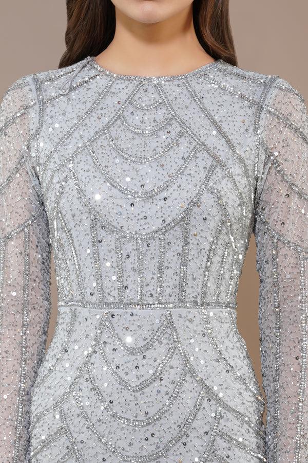 Lace & Beads Ellis Maxi Dress In Ice Blue