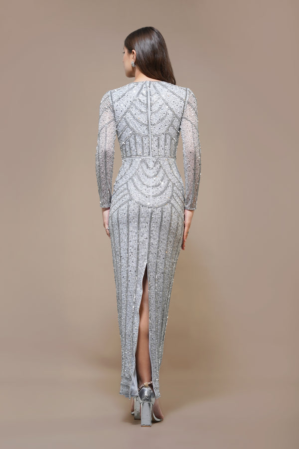 Lace & Beads Ellis Maxi Dress In Ice Blue