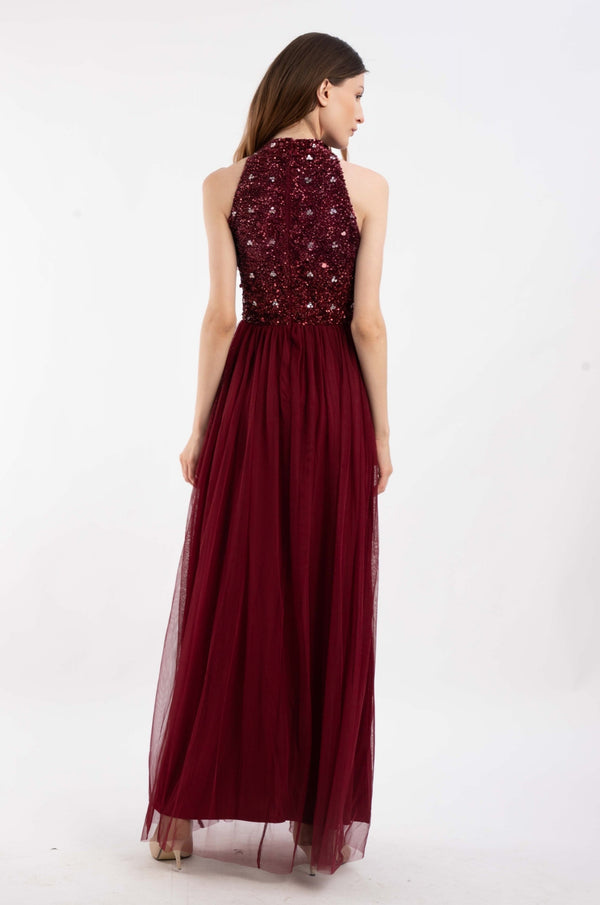 Lace & Beads Gui Burgundy Bridesmaid Dress