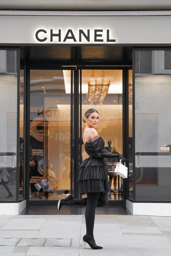 Lace & Beads Jayde Black Tulle Mini Dress