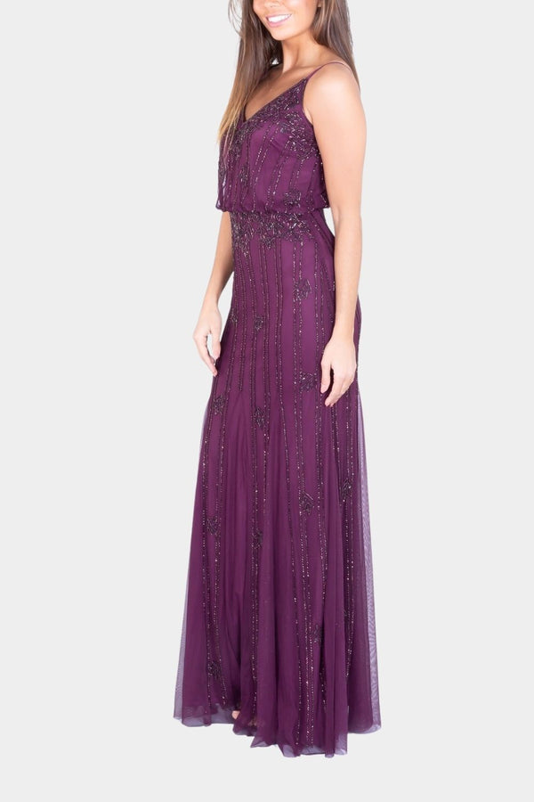 Lace & Beads Keeva Burgundy Bridesmaid Maxi Dress