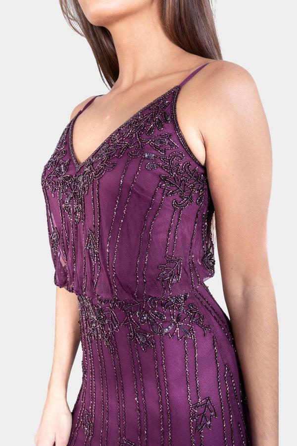 Lace & Beads Keeva Burgundy Bridesmaid Maxi Dress