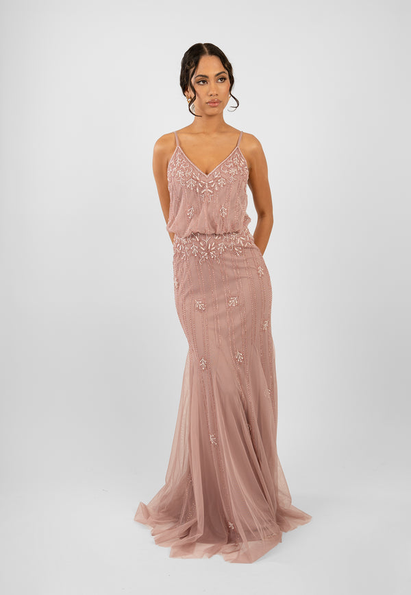 Lace & Beads Keeva Mauve Bridesmaid Dress