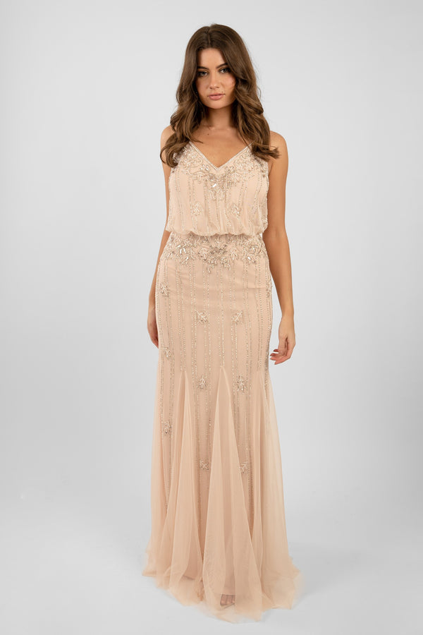 lace & beads Keeva Nude Blush Bridesmaid Dress