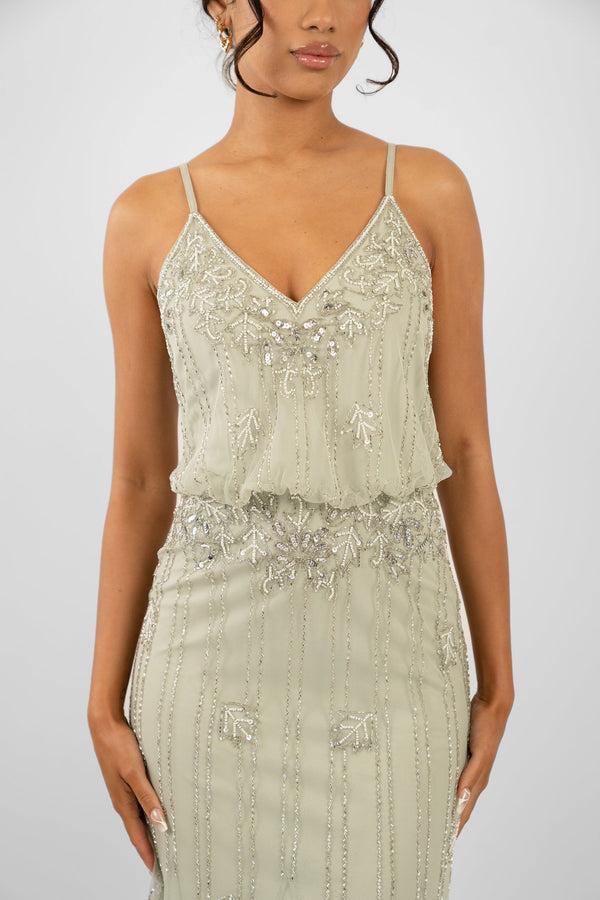 Lace & Beads Keeva Pale Aqua Bridesmaid Dress