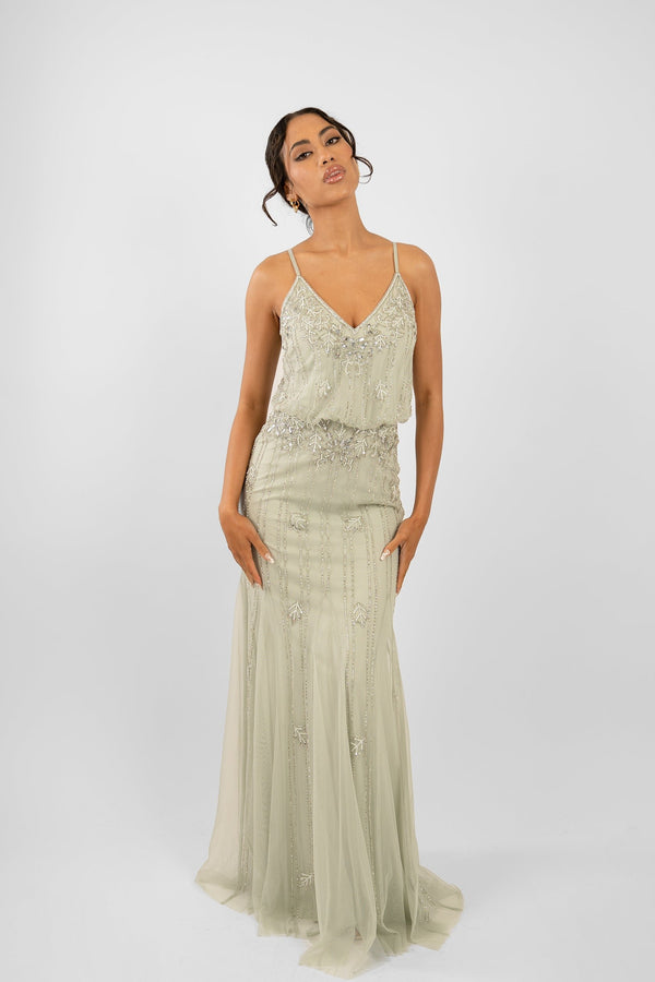 Lace & Beads Keeva Pale Aqua Bridesmaid Dress