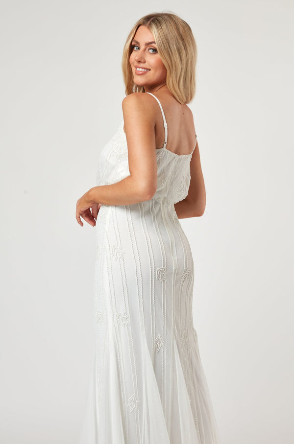 Lace & Beads Keeva Wedding Dress In White