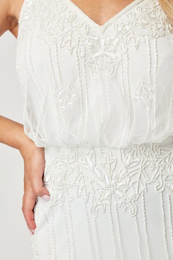 Lace & Beads Keeva Wedding Dress In White