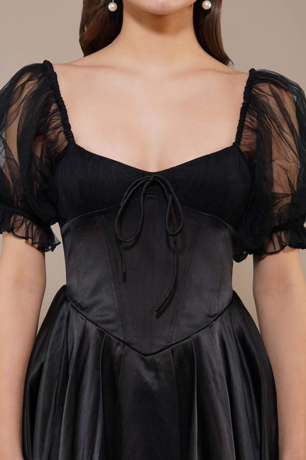 Lace & Beads Keila Mini Dress In Black