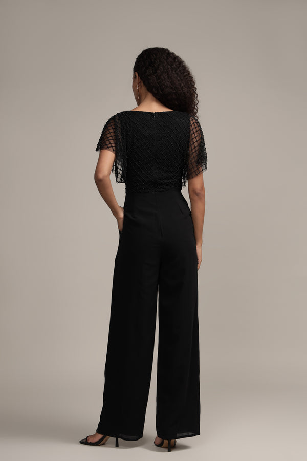 Lace & Beads Laura Jumpsuit In Black