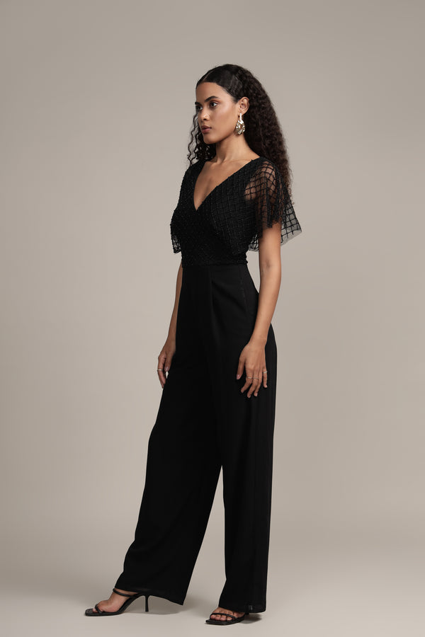 Lace & Beads Laura Jumpsuit In Black