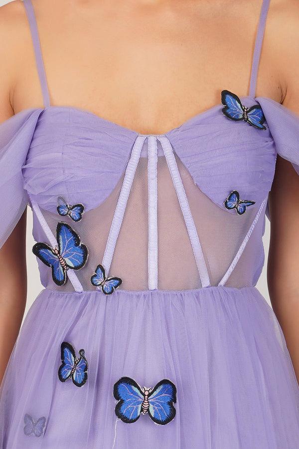 Lace & Beads Lottie Purple Butterfly Dress