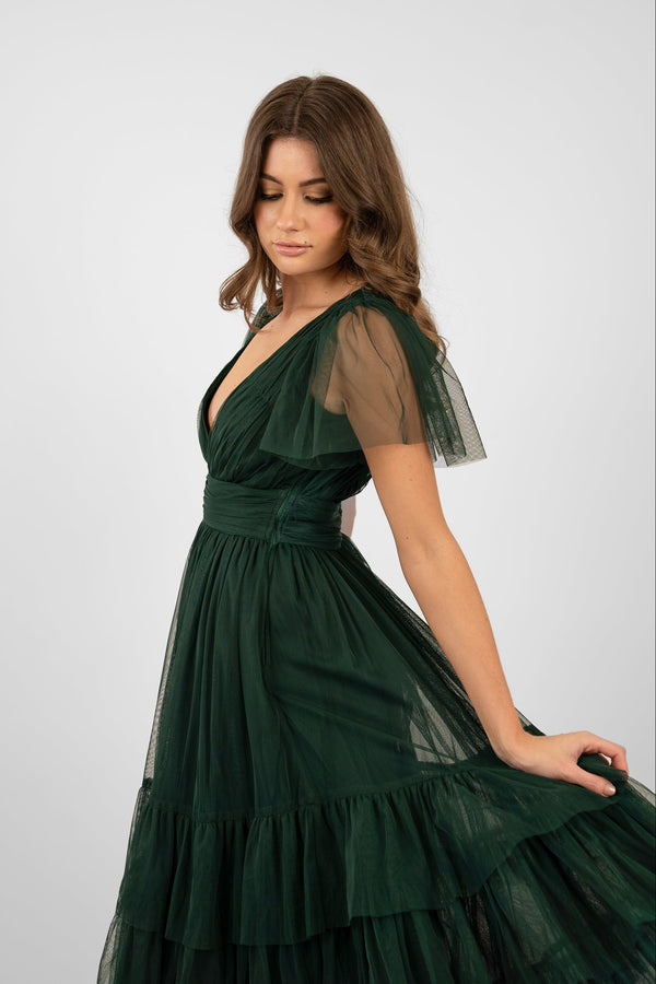 Lace & Beads Madison Emerald Green Bridesmaid Dress