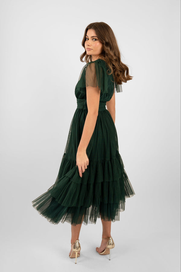 Lace & Beads Madison Emerald Green Bridesmaid Dress