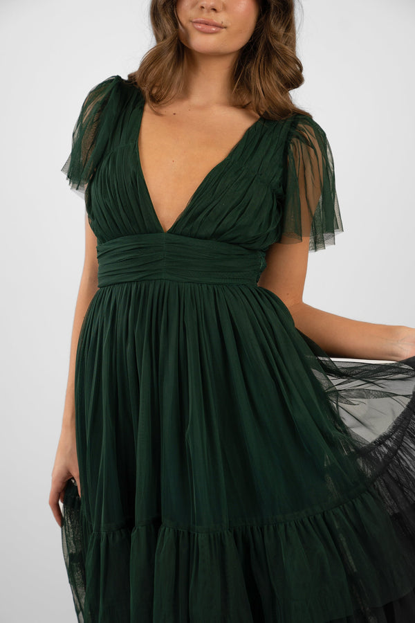Lace & Beads Madison Emerald Green Bridesmaid Dress